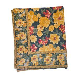 April Cornell BUtterfly Strawflowers Yellow Floral Rectangle Tablecloth 70 x 50
